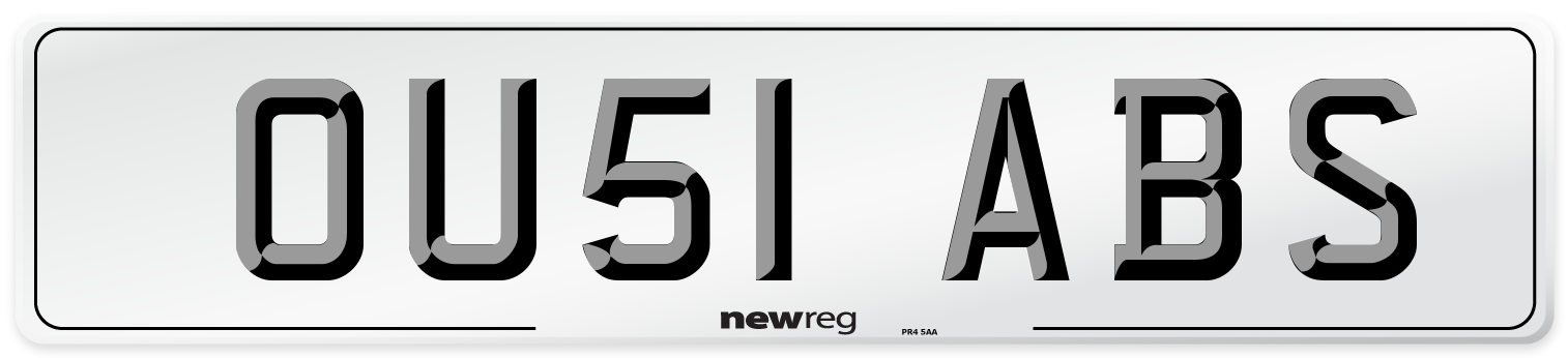 OU51 ABS Number Plate from New Reg